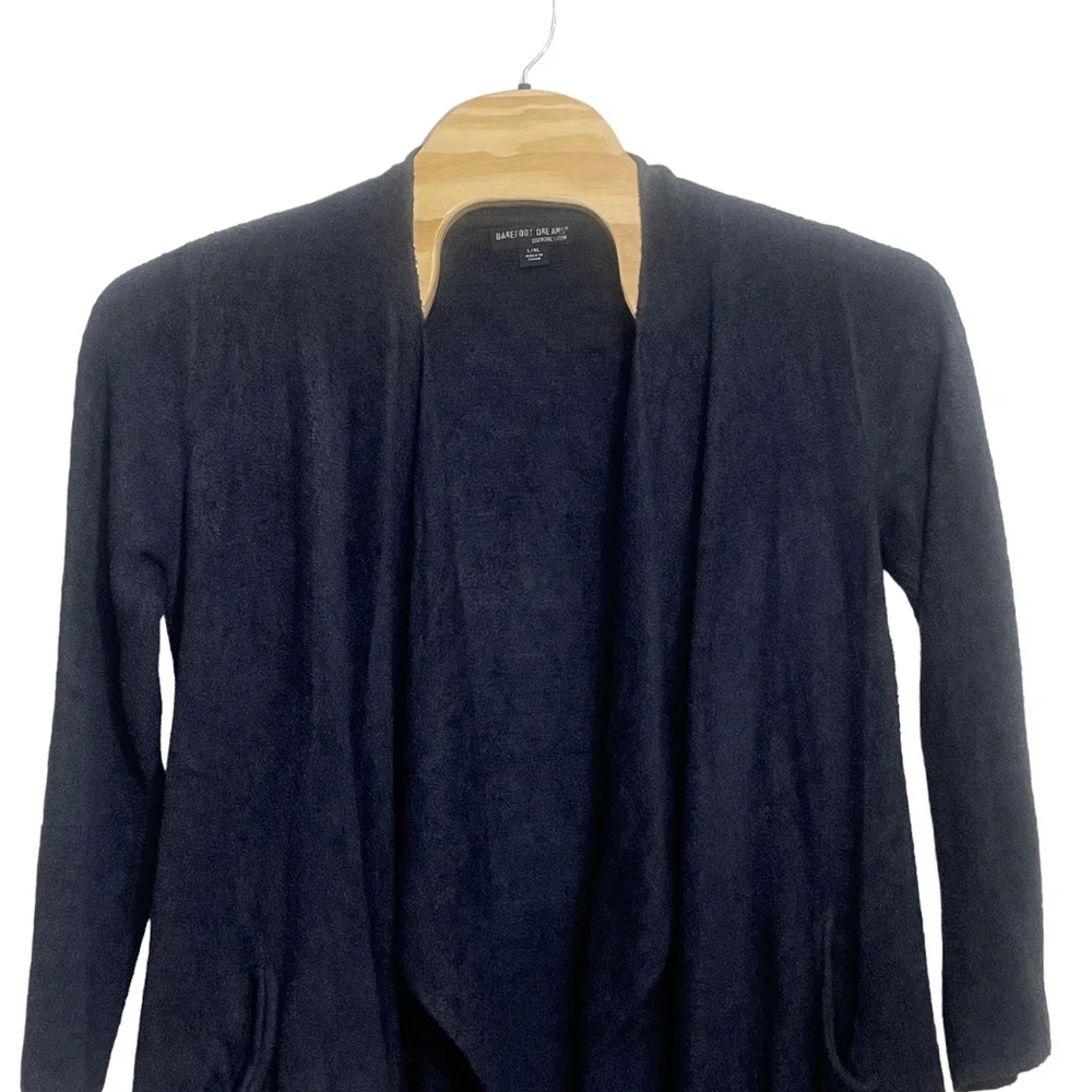 Barefoot Dreams Women's Large X- Large Navy Cozy Chick Lite Sweater‎ Open Front